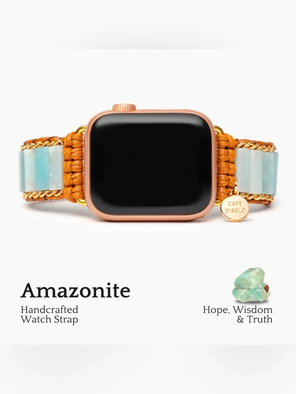 Cape Diablo Amazonite Protection Apple Watch Strap - Picture 4 of 11